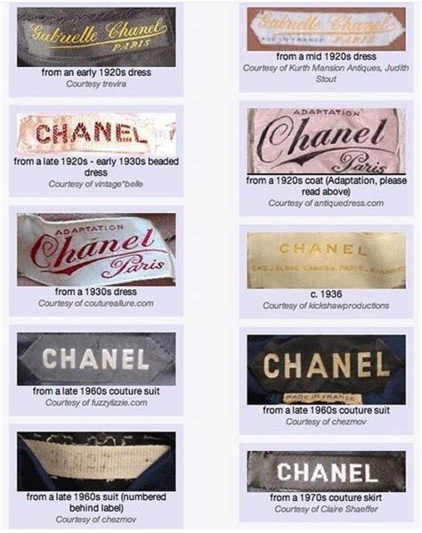 chanel clothing tag